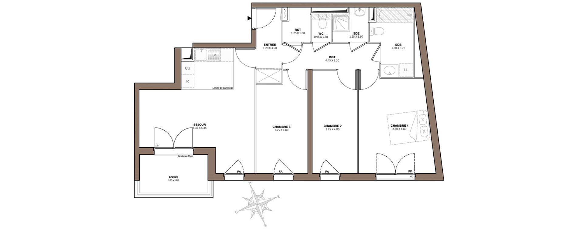 Appartement T4 de 79,17 m2 &agrave; Rosny-Sous-Bois Centre