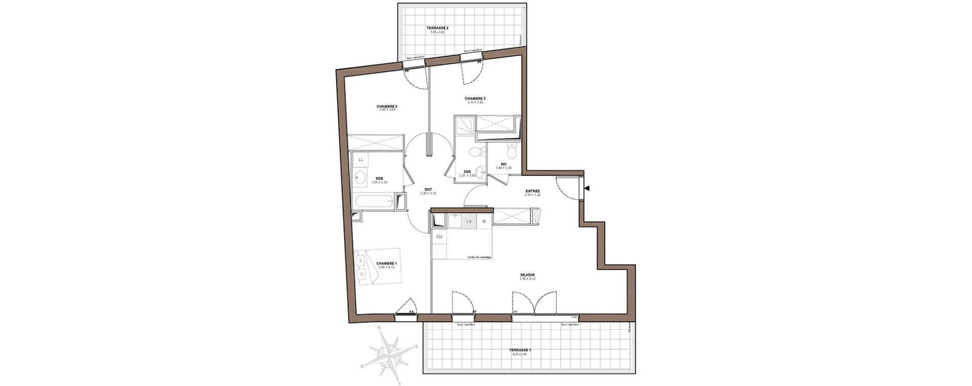 Appartement T4 de 83,22 m2 &agrave; Rosny-Sous-Bois Centre