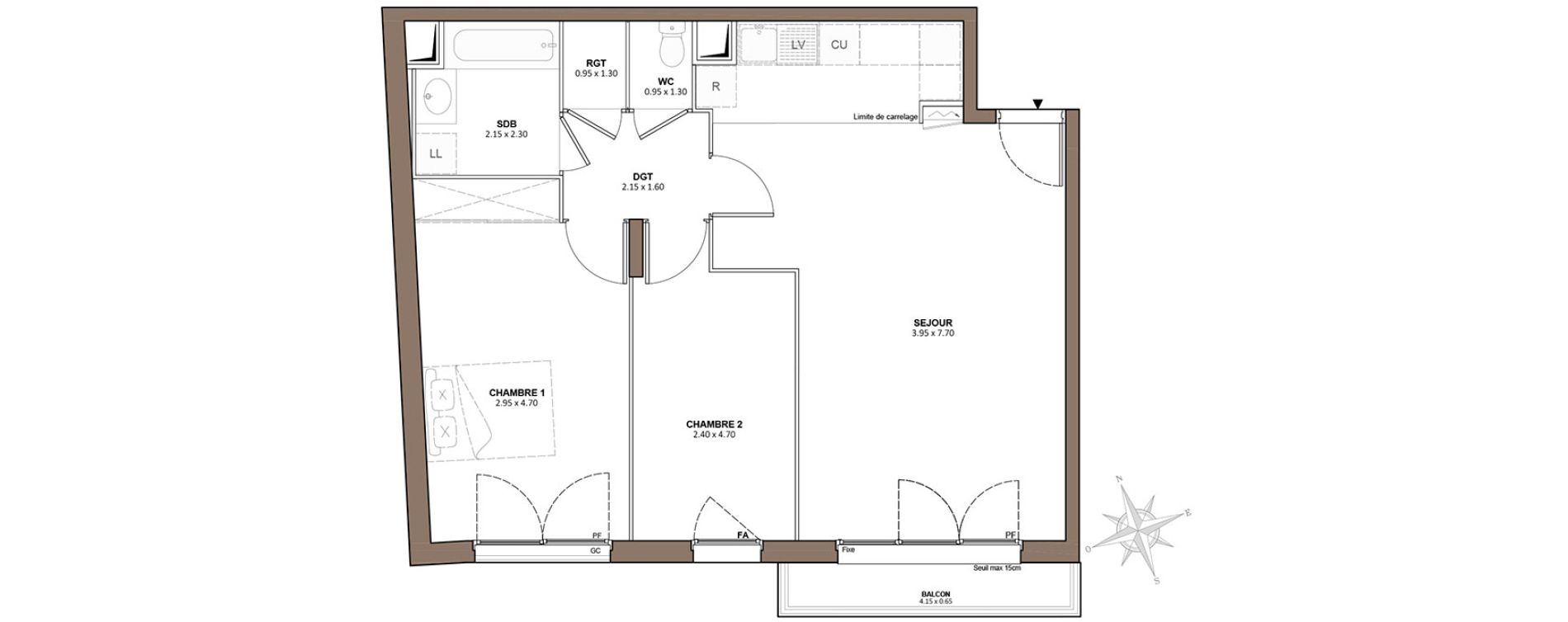 Appartement T3 de 68,75 m2 &agrave; Rosny-Sous-Bois Centre