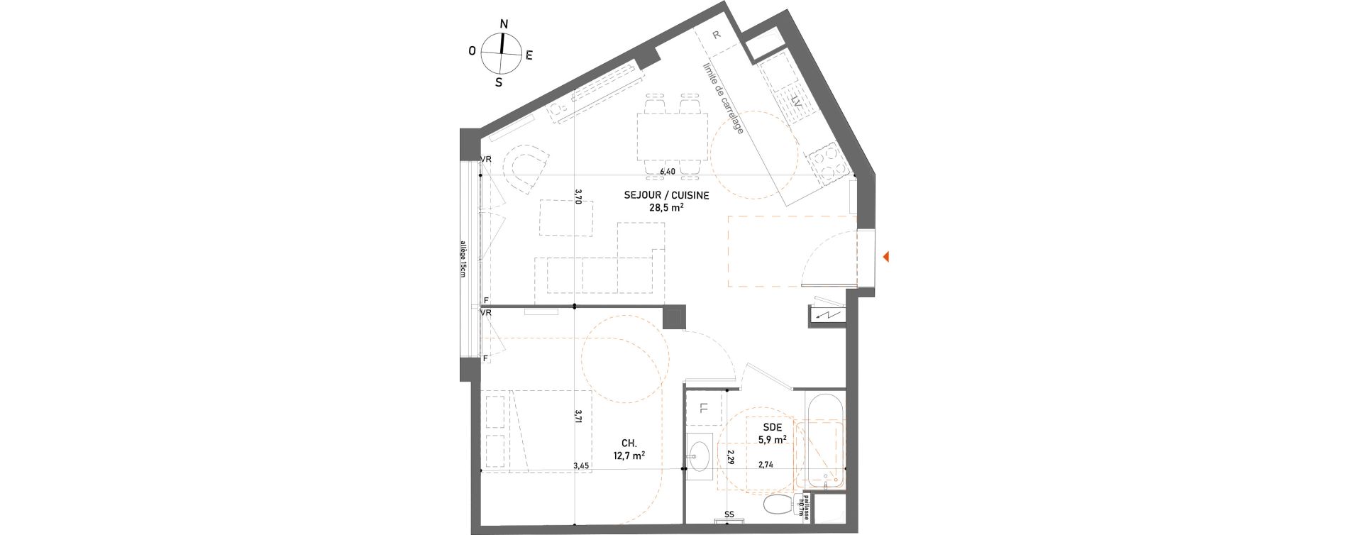 Appartement T2 de 47,10 m2 &agrave; Rosny-Sous-Bois Centre ville