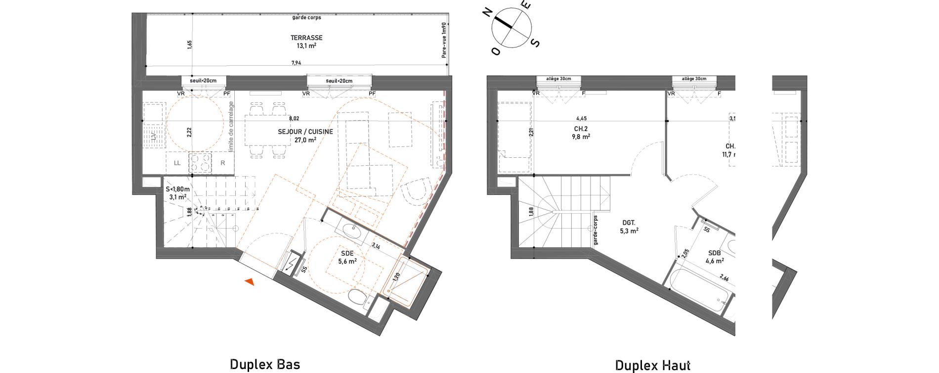 Duplex T3 de 64,00 m2 &agrave; Rosny-Sous-Bois Centre ville