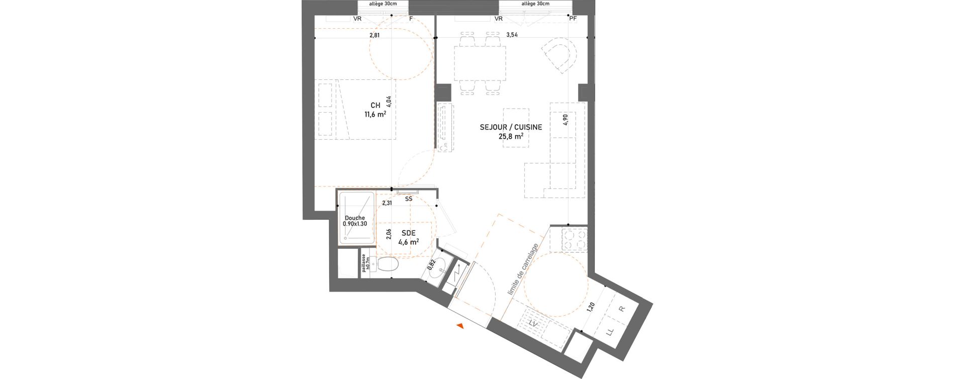 Appartement T2 de 42,00 m2 &agrave; Rosny-Sous-Bois Centre ville