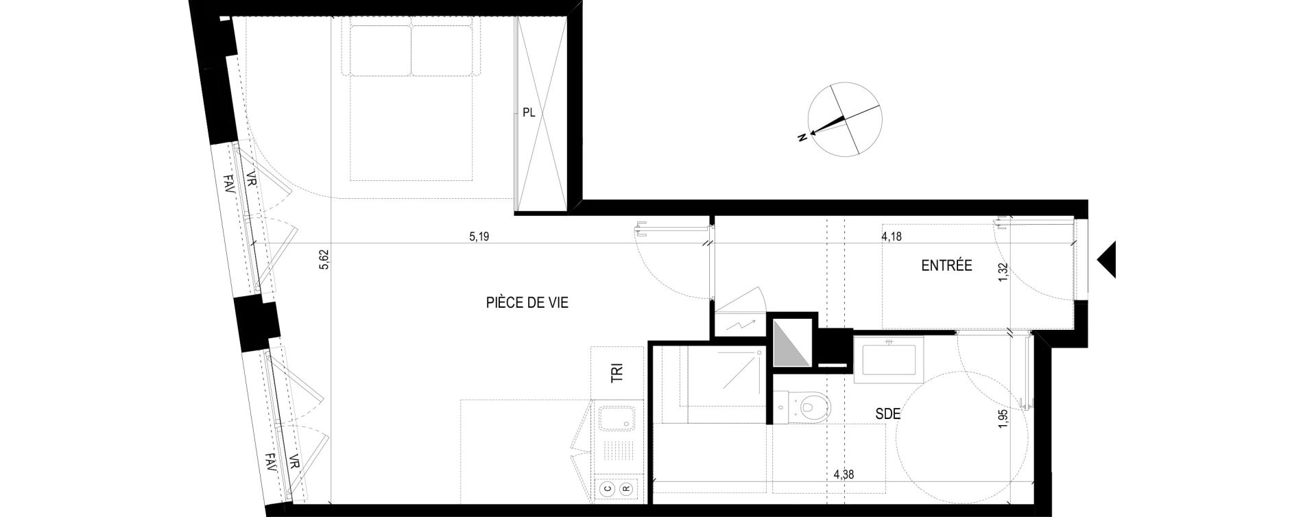 Appartement T1 de 37,13 m2 &agrave; Rosny-Sous-Bois Les coteaux beauclair