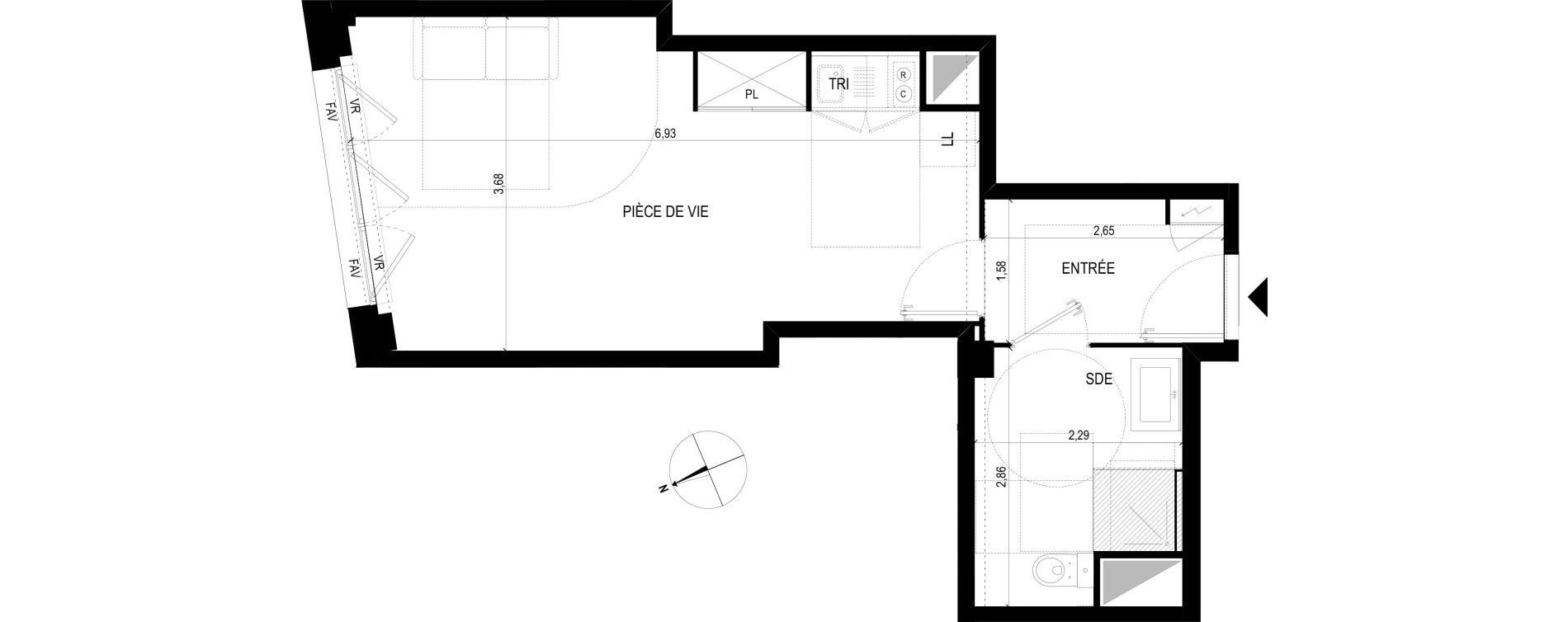 Appartement T1 de 32,24 m2 &agrave; Rosny-Sous-Bois Les coteaux beauclair