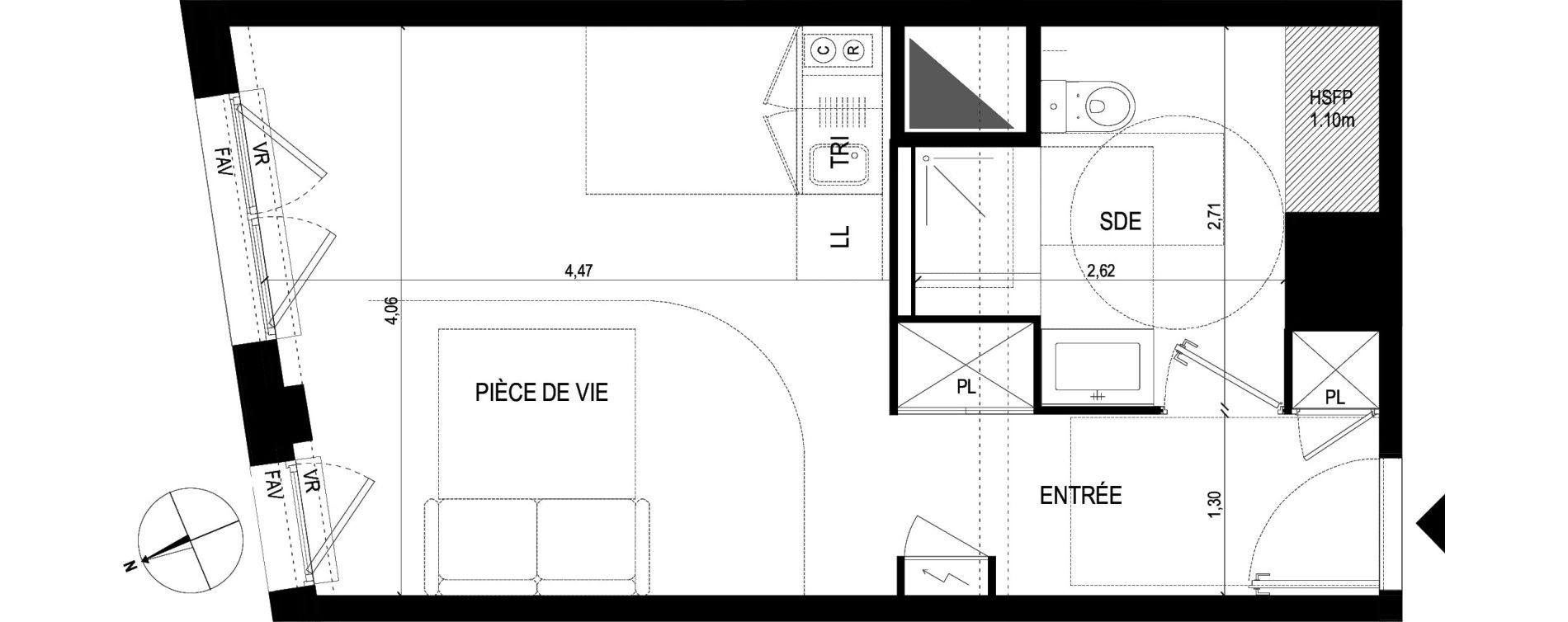 Appartement T1 de 28,88 m2 &agrave; Rosny-Sous-Bois Les coteaux beauclair