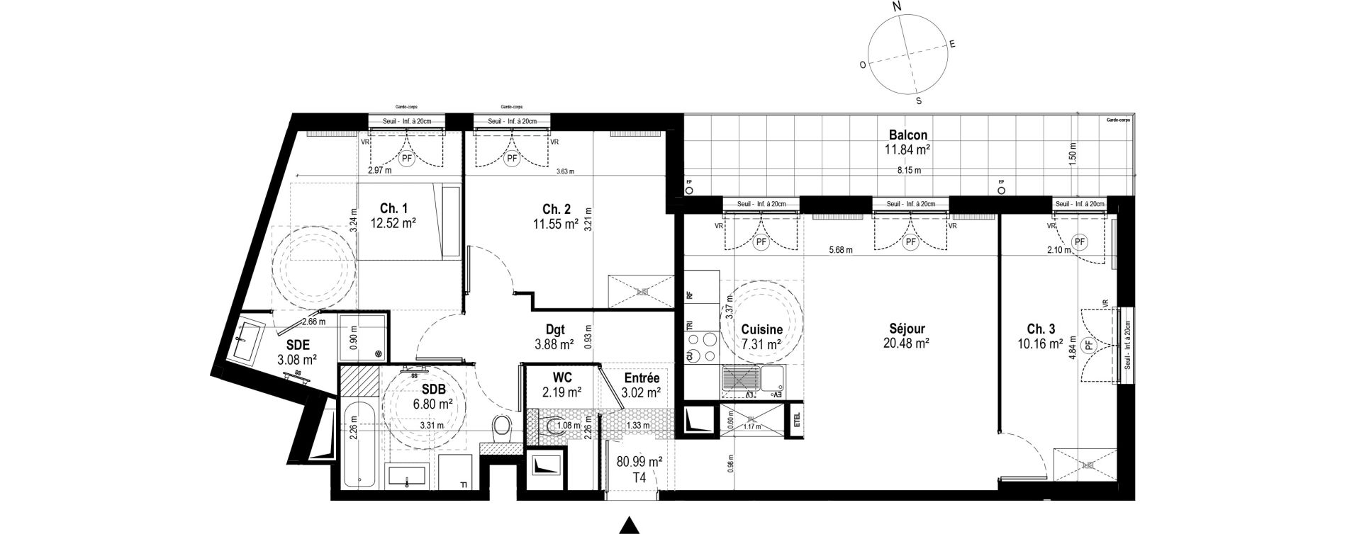 Appartement T4 de 80,99 m2 &agrave; Rosny-Sous-Bois Les coteaux beauclair