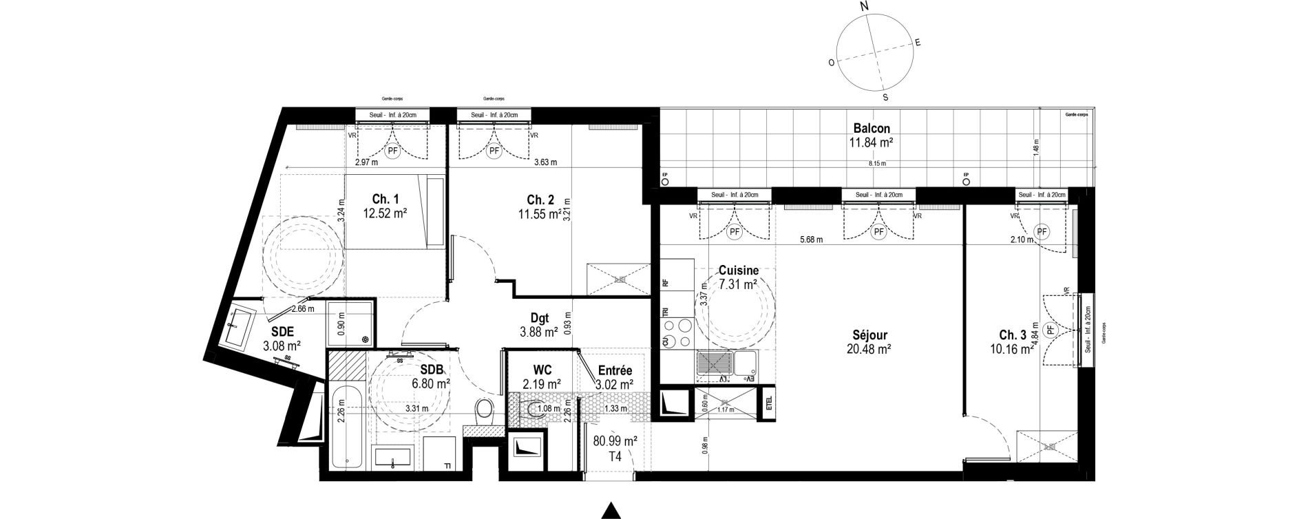 Appartement T4 de 80,99 m2 &agrave; Rosny-Sous-Bois Les coteaux beauclair