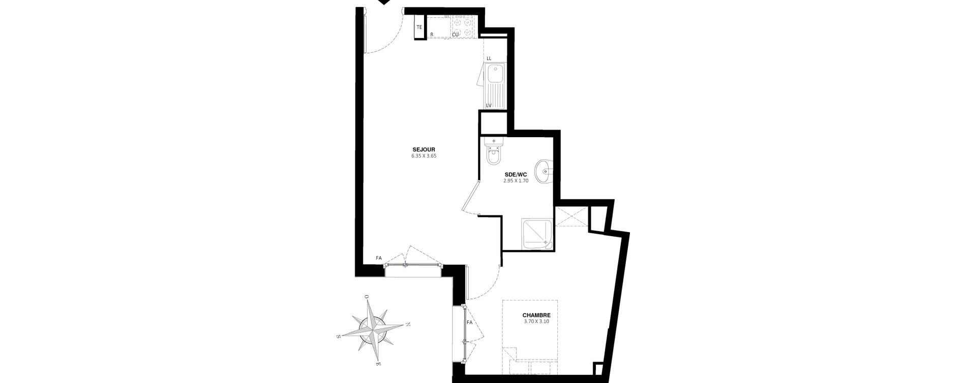Appartement T2 de 37,65 m2 &agrave; Rosny-Sous-Bois Centre