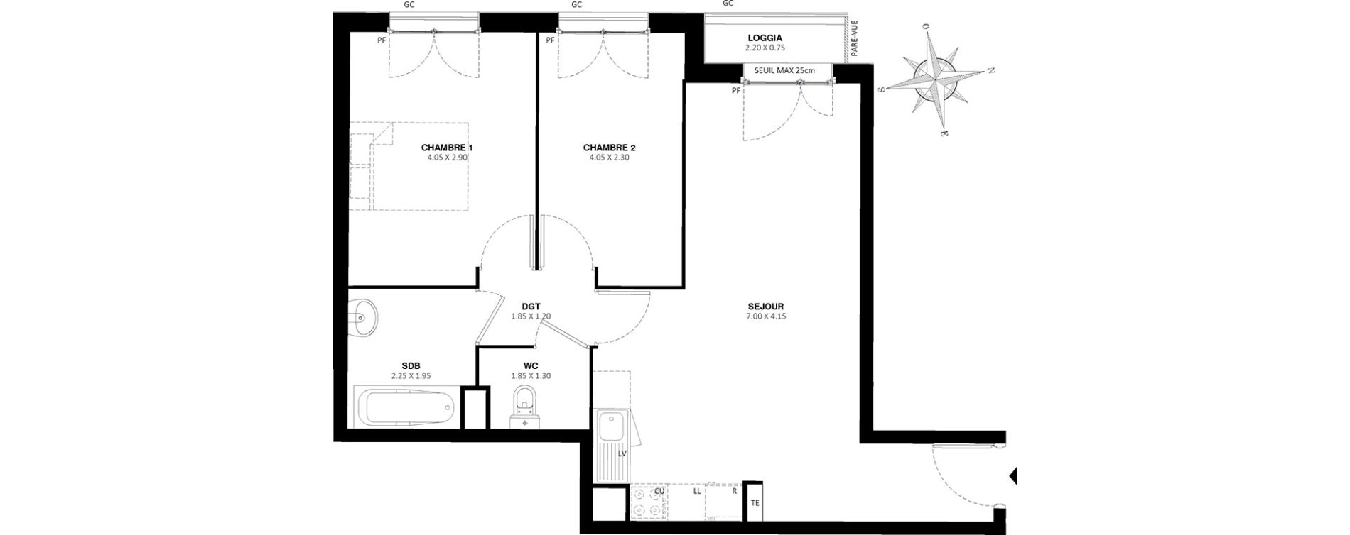 Appartement T3 de 56,70 m2 &agrave; Rosny-Sous-Bois Centre