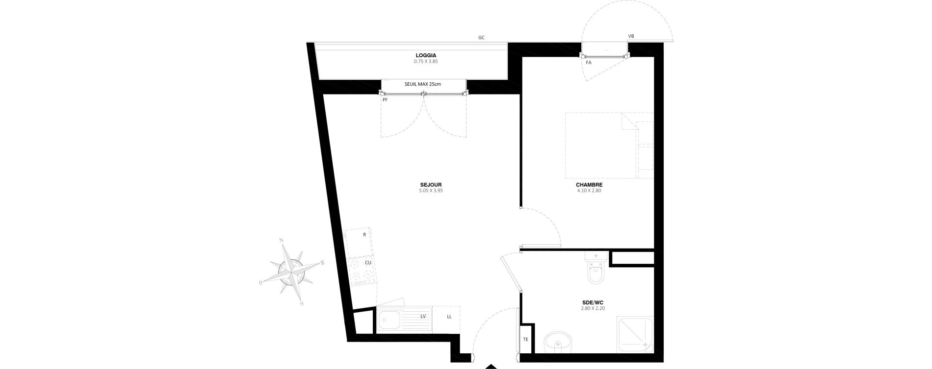 Appartement T2 de 37,30 m2 &agrave; Rosny-Sous-Bois Centre