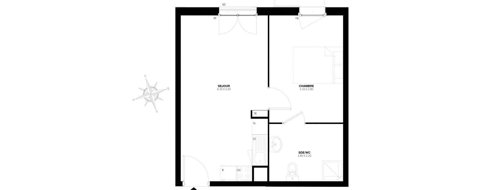 Appartement T2 de 38,30 m2 &agrave; Rosny-Sous-Bois Centre