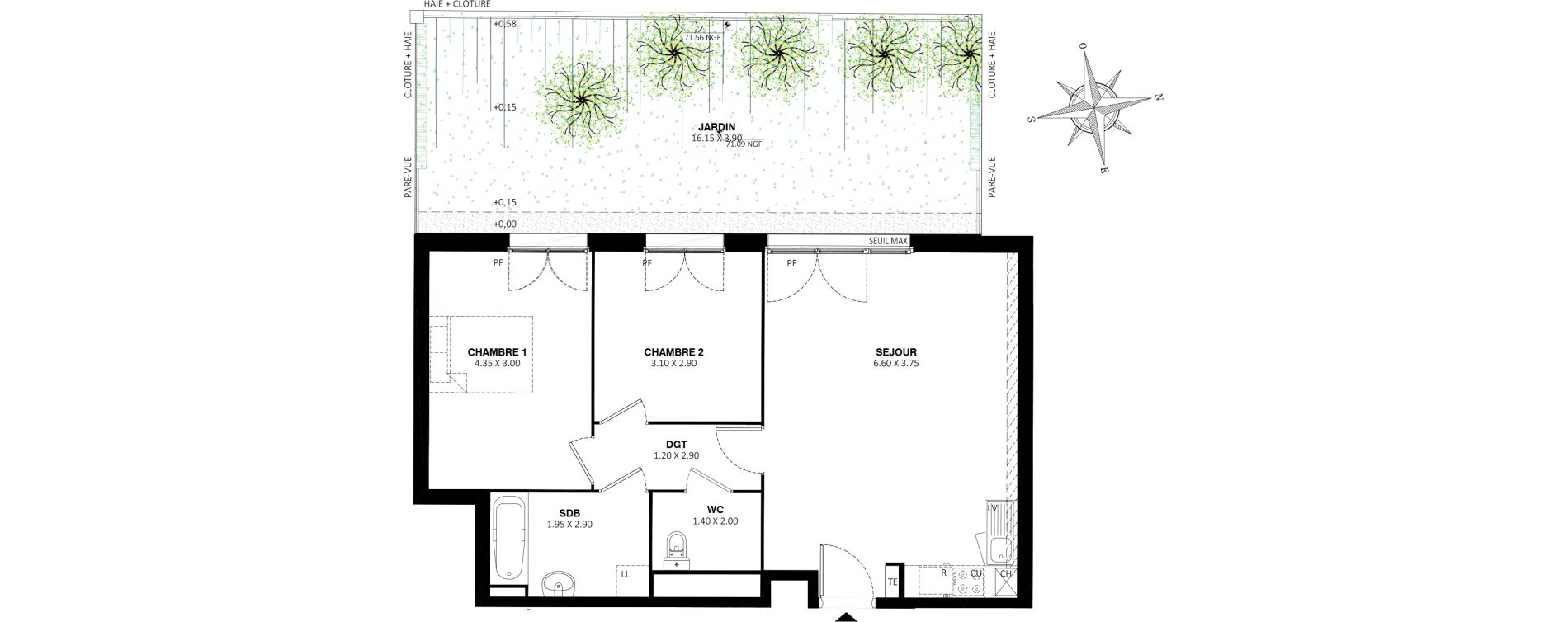 Appartement T3 de 63,40 m2 &agrave; Rosny-Sous-Bois Centre