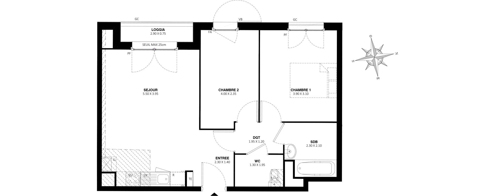 Appartement T3 de 54,50 m2 &agrave; Rosny-Sous-Bois Centre