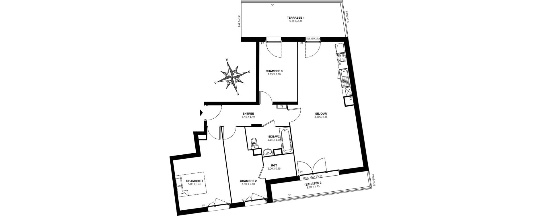 Appartement T4 de 81,30 m2 &agrave; Rosny-Sous-Bois Centre