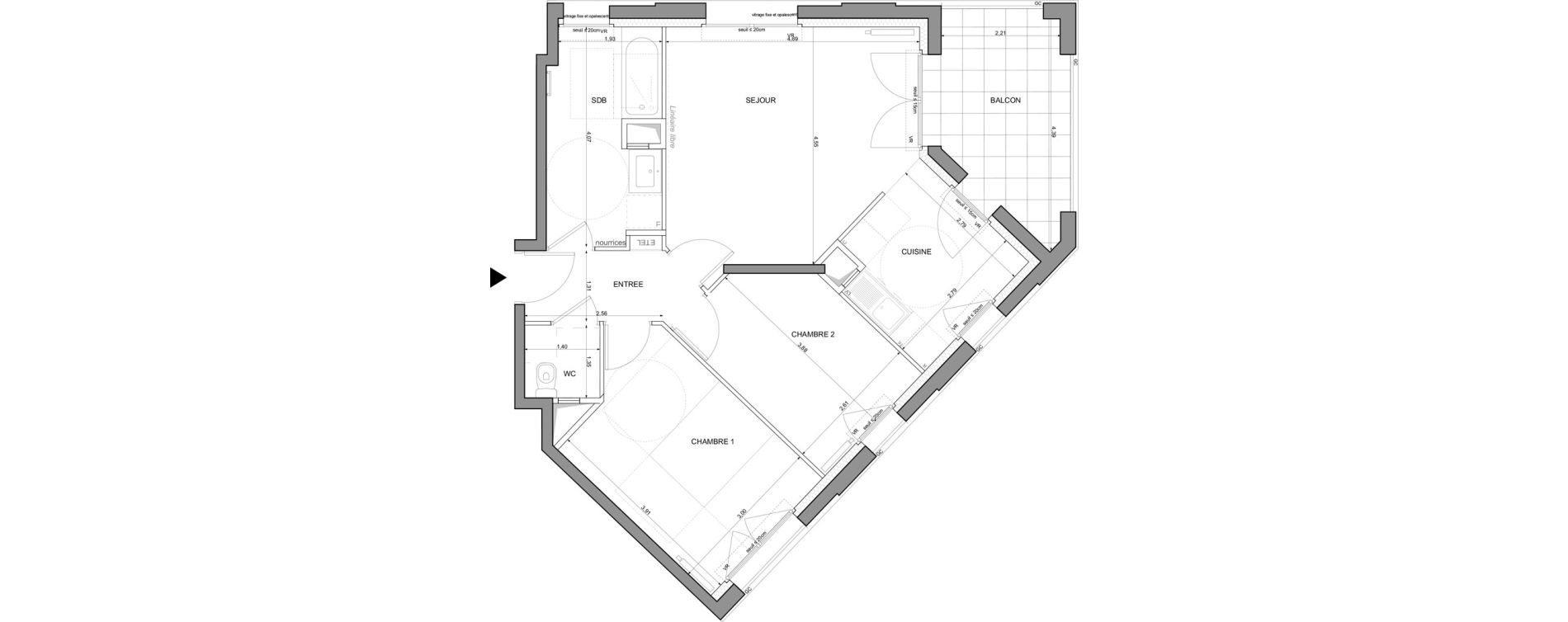 Appartement T3 de 62,12 m2 &agrave; Saint-Denis La plaine