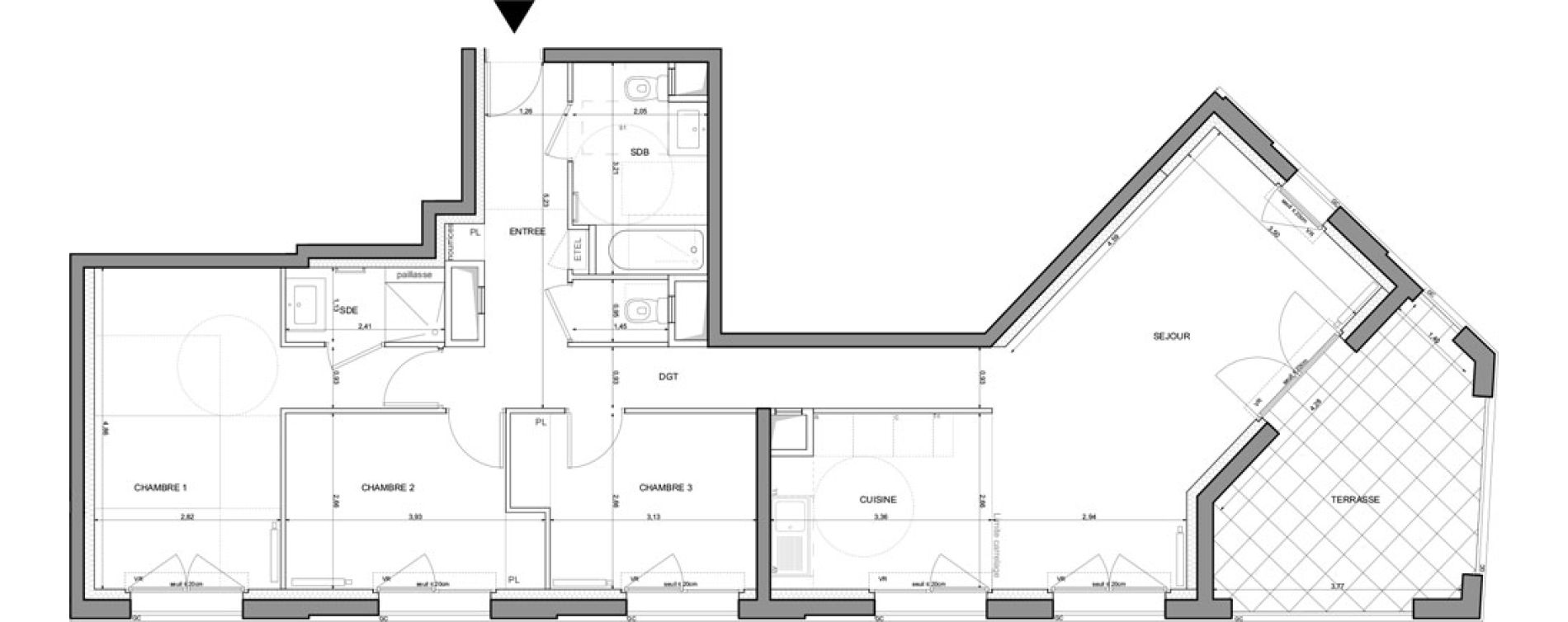 Appartement T4 de 89,96 m2 &agrave; Saint-Denis La plaine