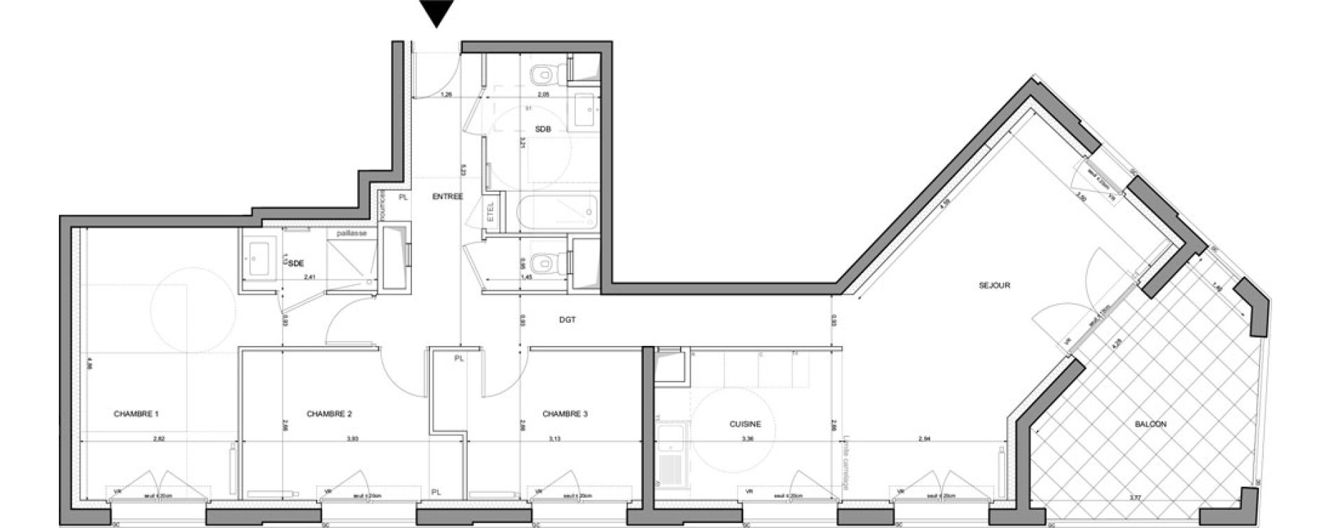 Appartement T4 de 89,96 m2 &agrave; Saint-Denis La plaine