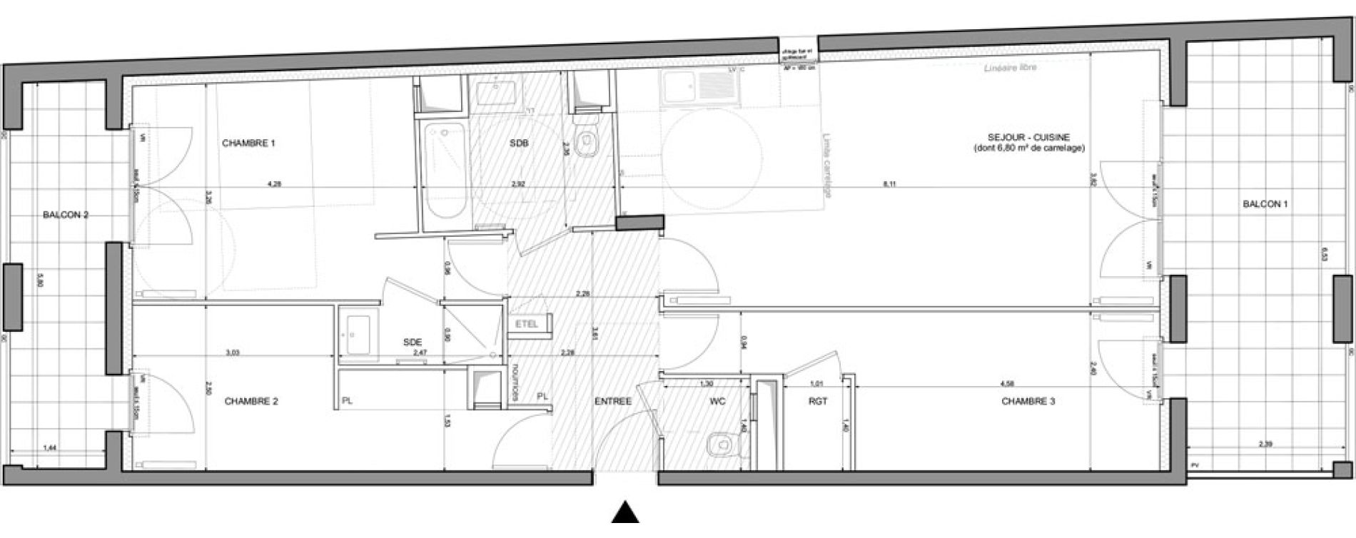 Appartement T4 de 88,69 m2 &agrave; Saint-Denis La plaine