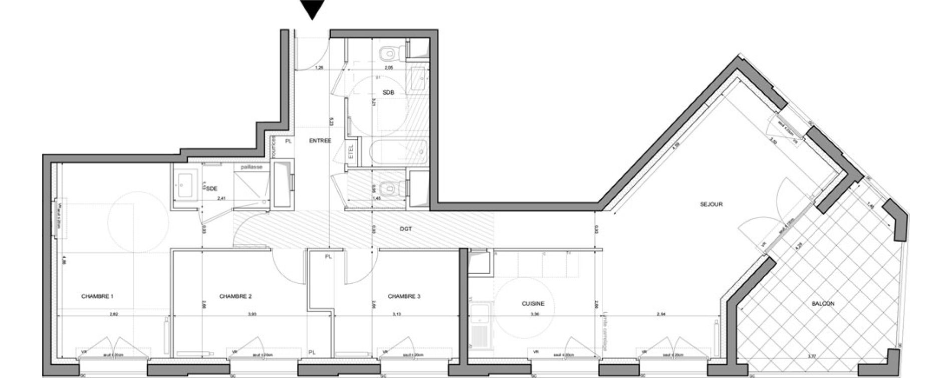 Appartement T4 de 89,96 m2 &agrave; Saint-Denis La plaine