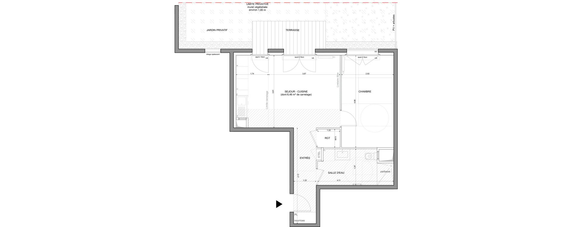 Appartement T2 de 50,33 m2 &agrave; Saint-Denis La plaine