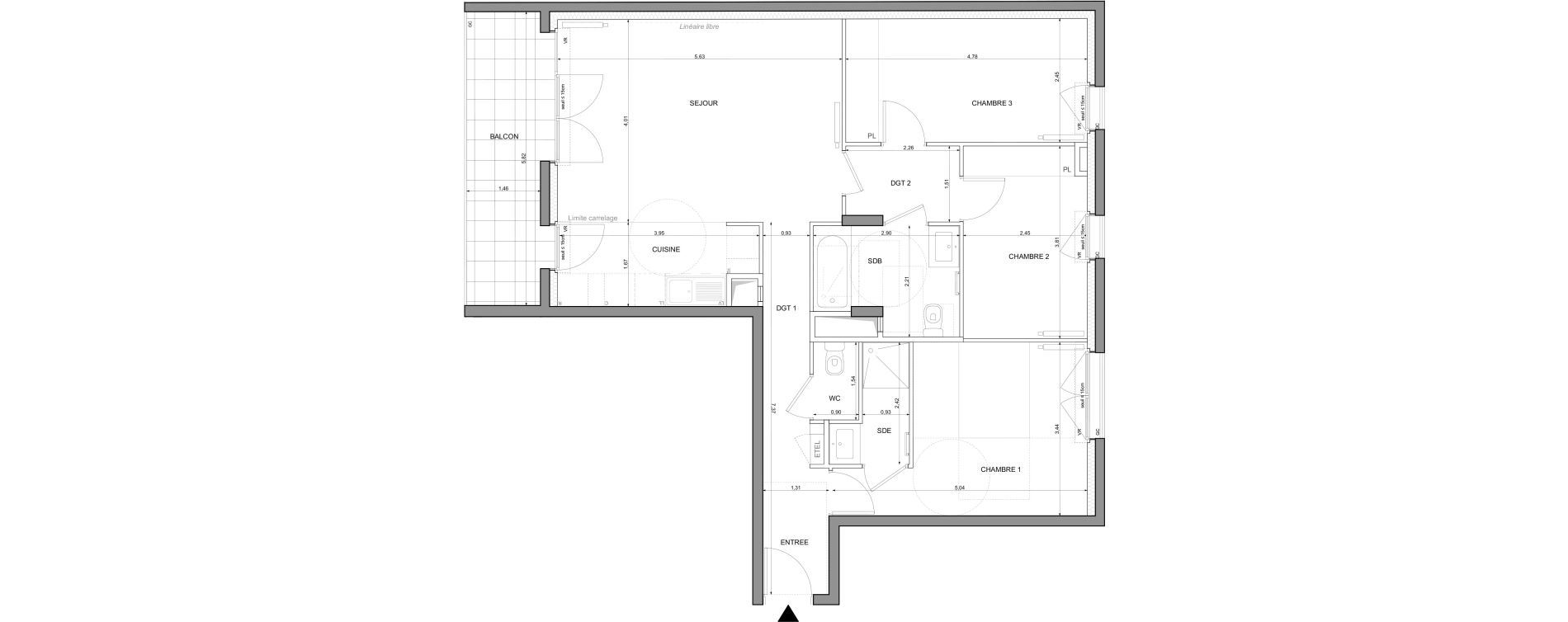 Appartement T4 de 84,15 m2 &agrave; Saint-Denis La plaine