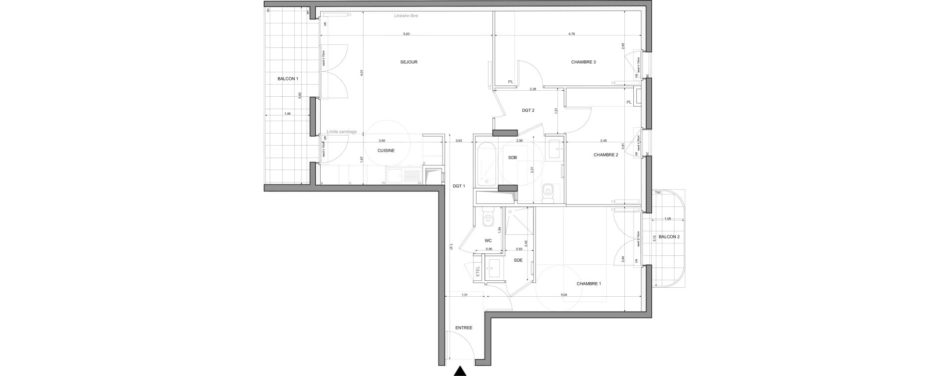 Appartement T4 de 84,15 m2 &agrave; Saint-Denis La plaine