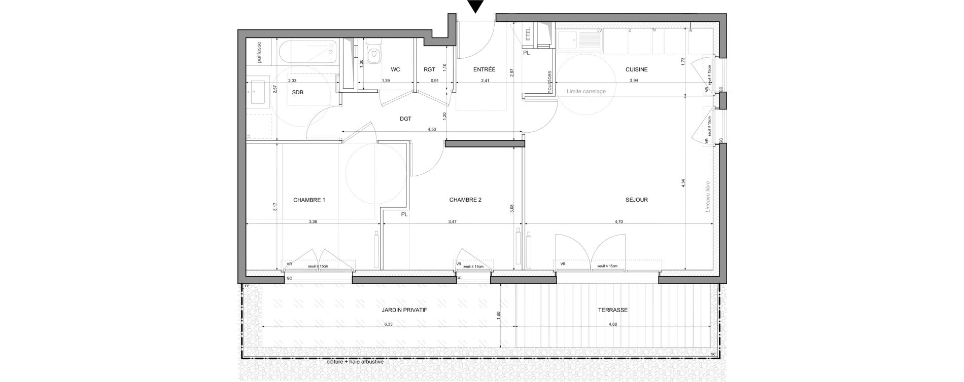 Appartement T3 de 66,59 m2 &agrave; Saint-Denis La plaine