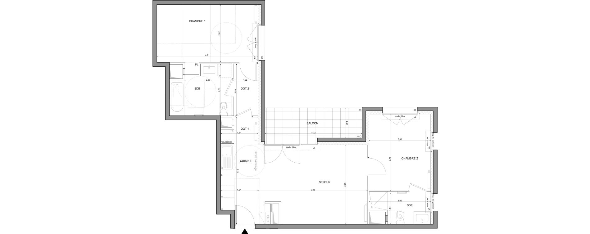 Appartement T3 de 67,57 m2 &agrave; Saint-Denis La plaine