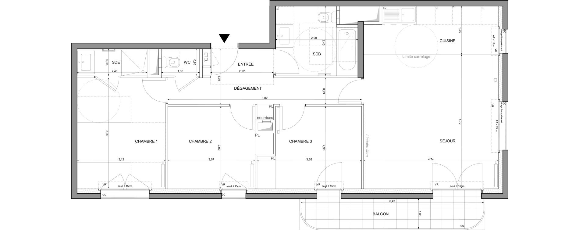 Appartement T4 de 80,20 m2 &agrave; Saint-Denis La plaine