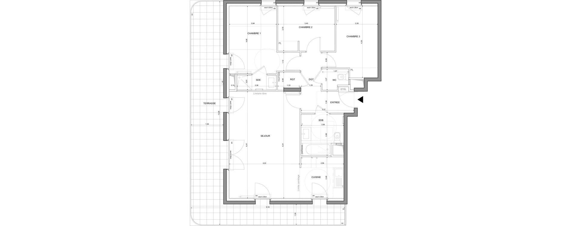 Appartement T4 de 84,78 m2 &agrave; Saint-Denis La plaine