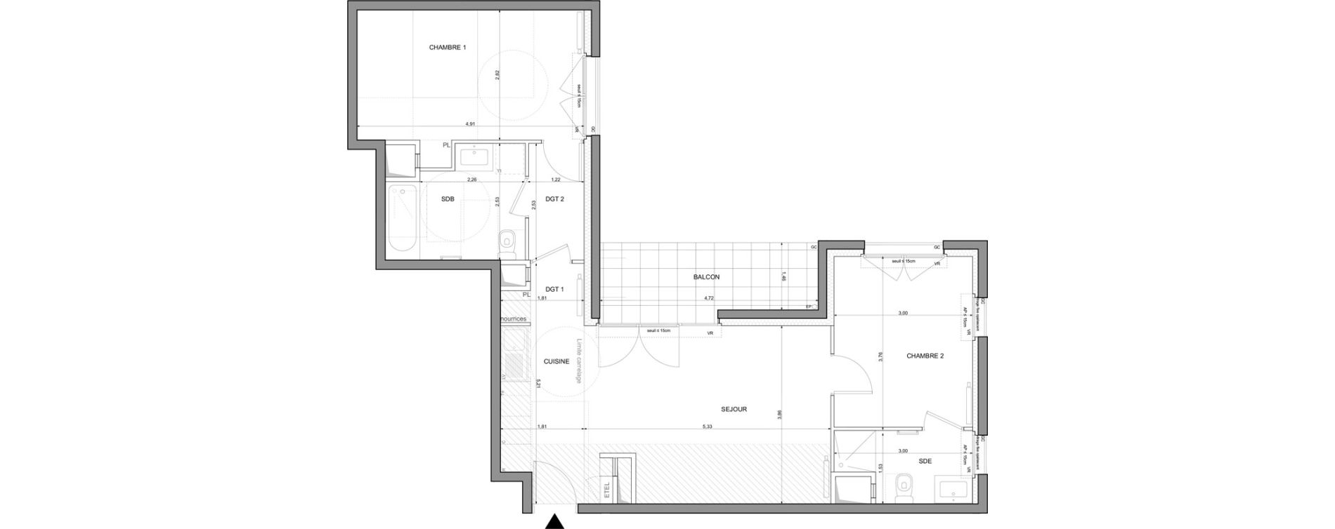 Appartement T3 de 67,57 m2 &agrave; Saint-Denis La plaine