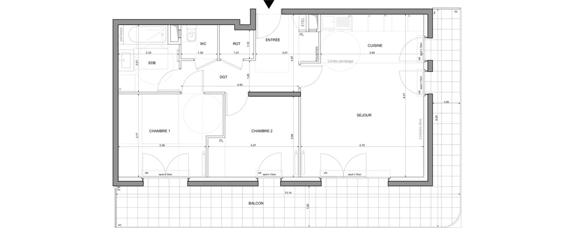 Appartement T3 de 67,42 m2 &agrave; Saint-Denis La plaine