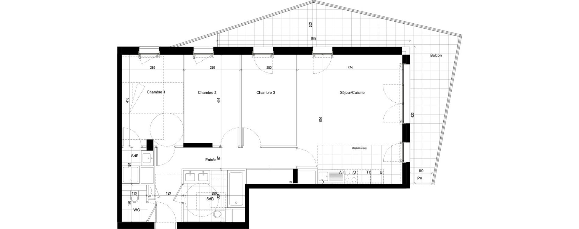 Appartement T4 de 80,04 m2 &agrave; Saint-Denis Pleyel - confluence