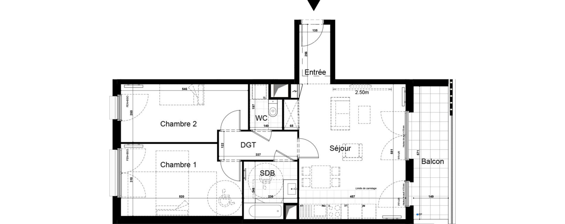Appartement T3 de 70,87 m2 &agrave; Saint-Ouen-Sur-Seine Les docks
