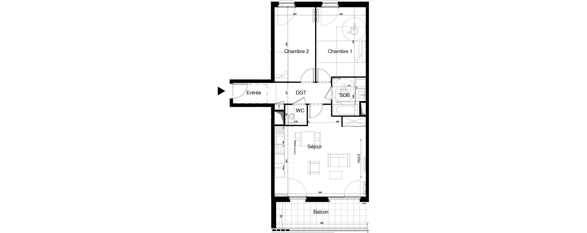 Appartement T3 de 72,76 m2 &agrave; Saint-Ouen-Sur-Seine Les docks