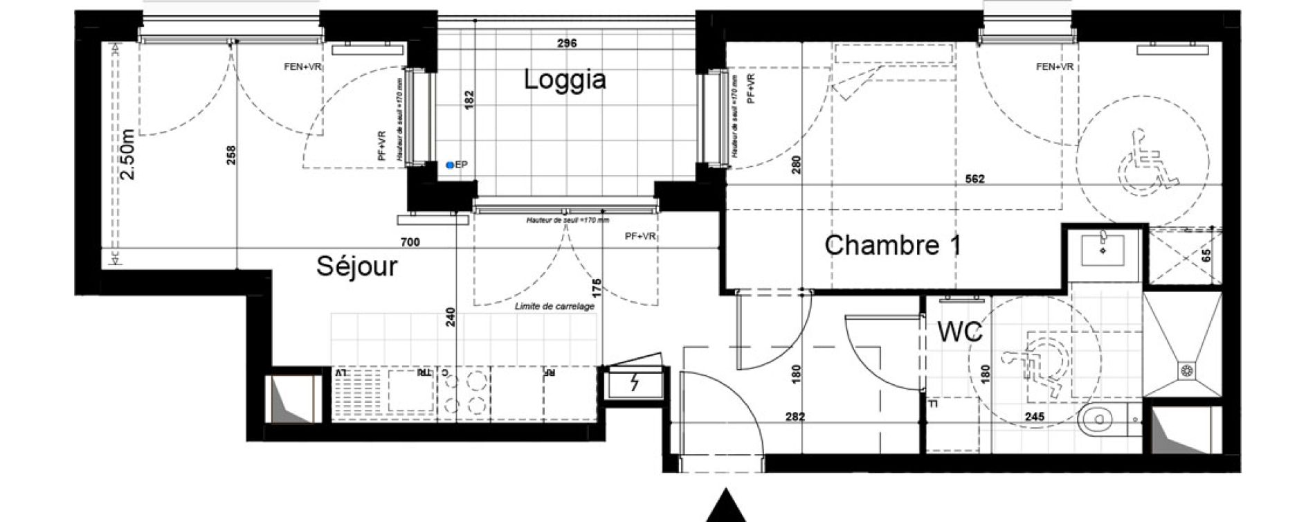 Appartement T2 de 44,42 m2 &agrave; Saint-Ouen-Sur-Seine Les docks