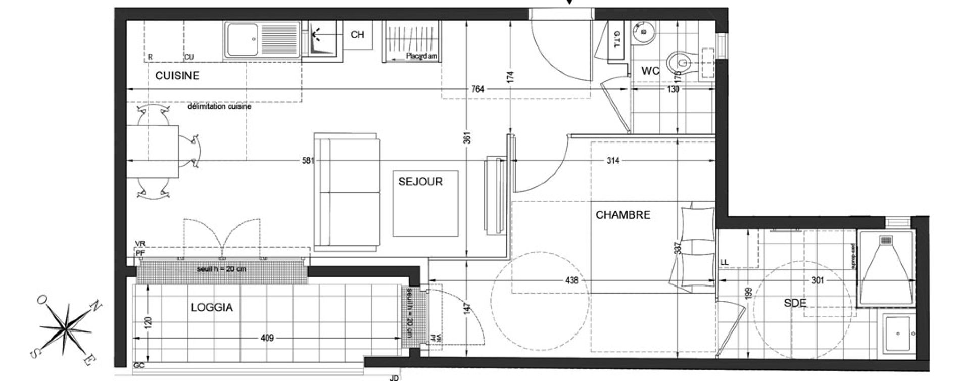 Appartement T2 de 44,20 m2 &agrave; Saint-Ouen-Sur-Seine Les docks