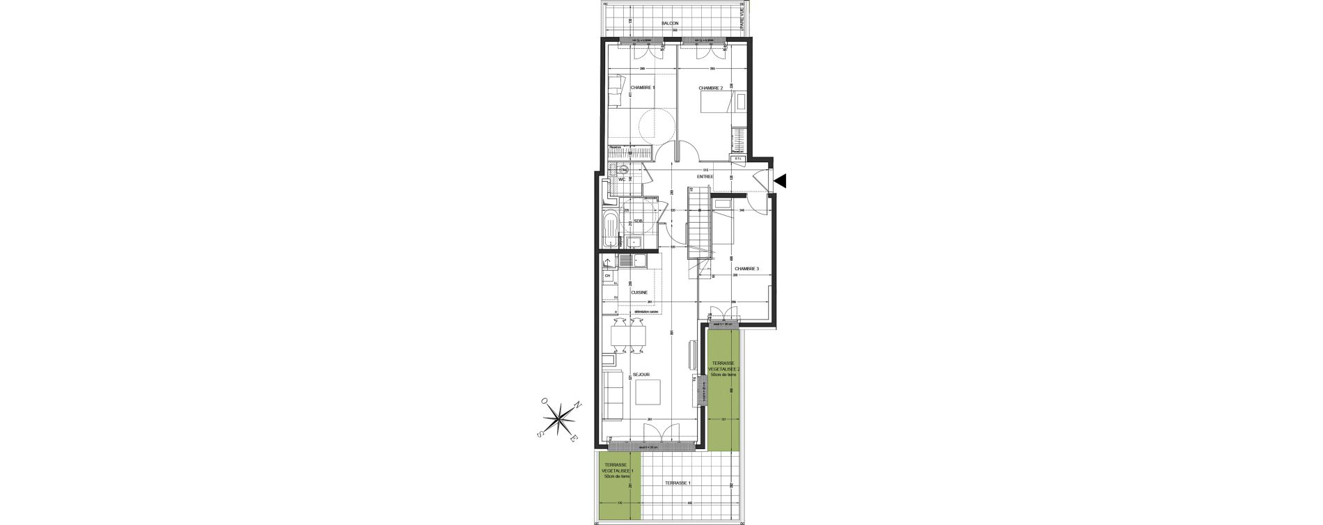Duplex T4 de 85,02 m2 &agrave; Saint-Ouen-Sur-Seine Les docks