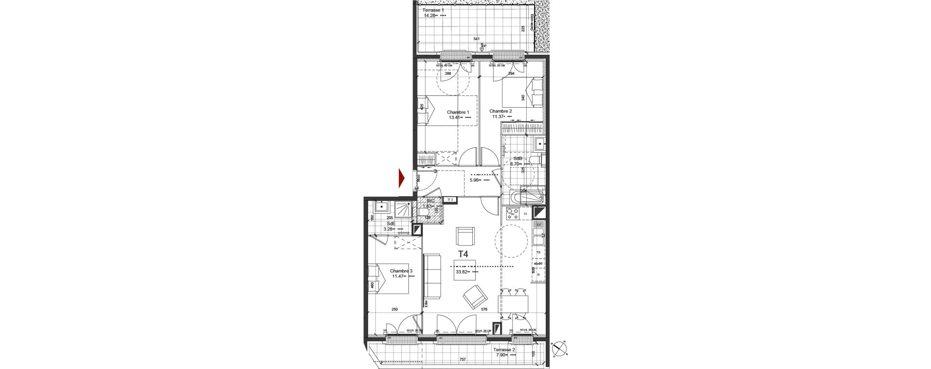 Appartement T4 de 87,64 m2 &agrave; Saint-Ouen-Sur-Seine Centre