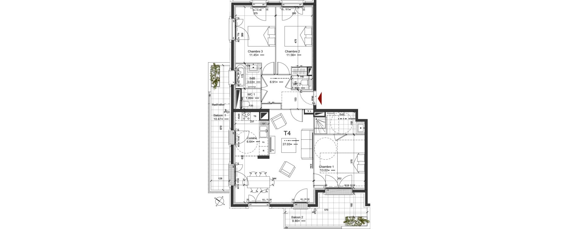 Appartement T4 de 87,57 m2 &agrave; Saint-Ouen-Sur-Seine Centre