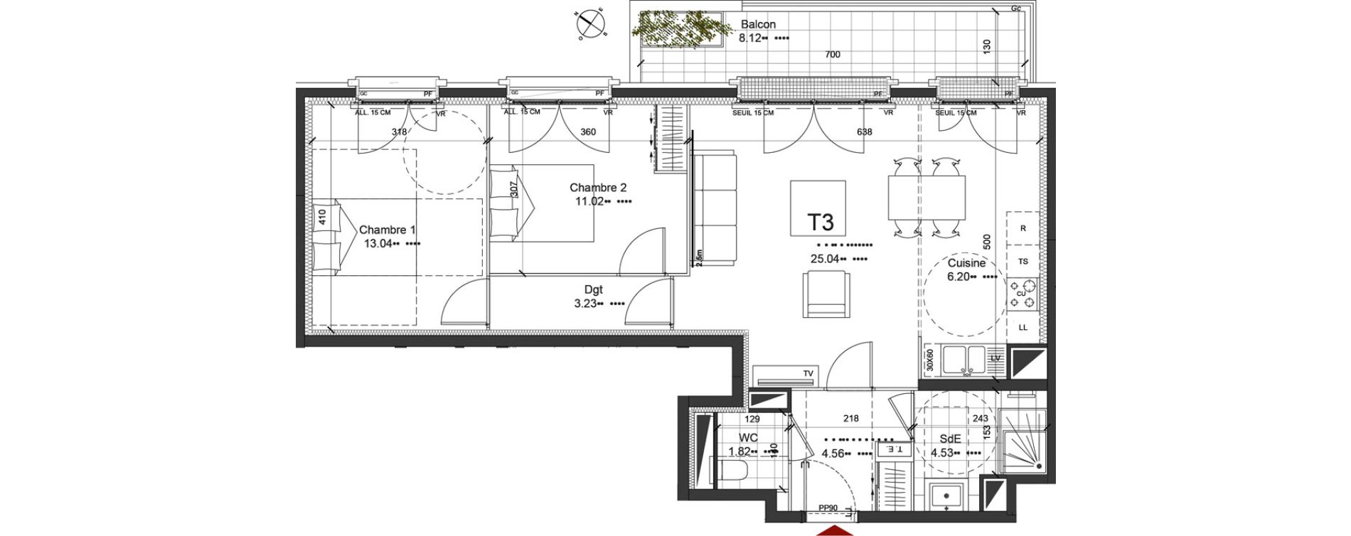 Appartement T3 de 69,44 m2 &agrave; Saint-Ouen-Sur-Seine Centre