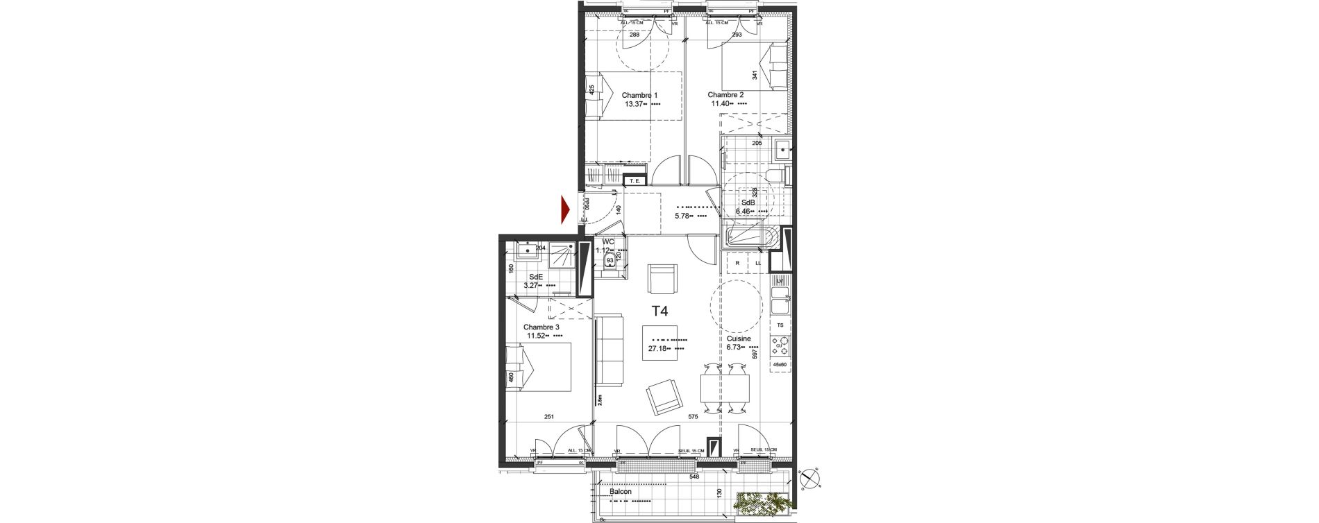 Appartement T4 de 86,83 m2 &agrave; Saint-Ouen-Sur-Seine Centre