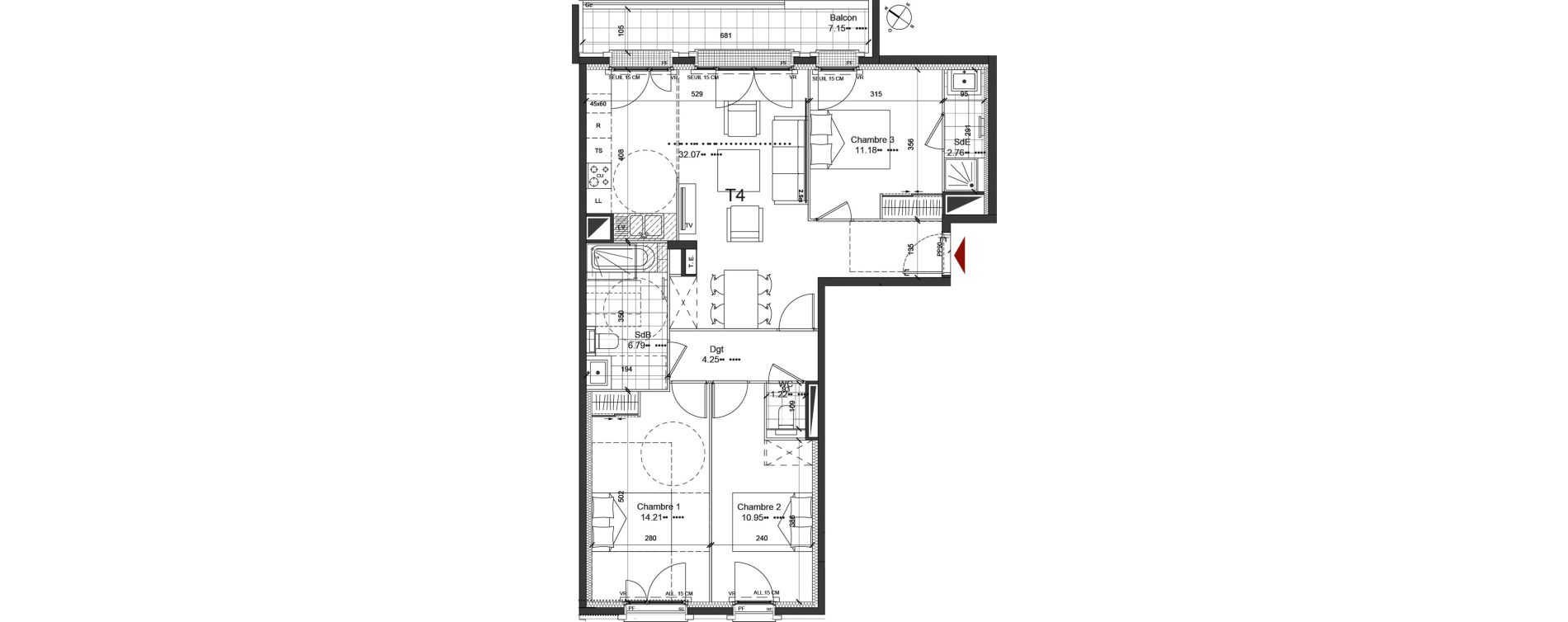 Appartement T4 de 83,43 m2 &agrave; Saint-Ouen-Sur-Seine Centre