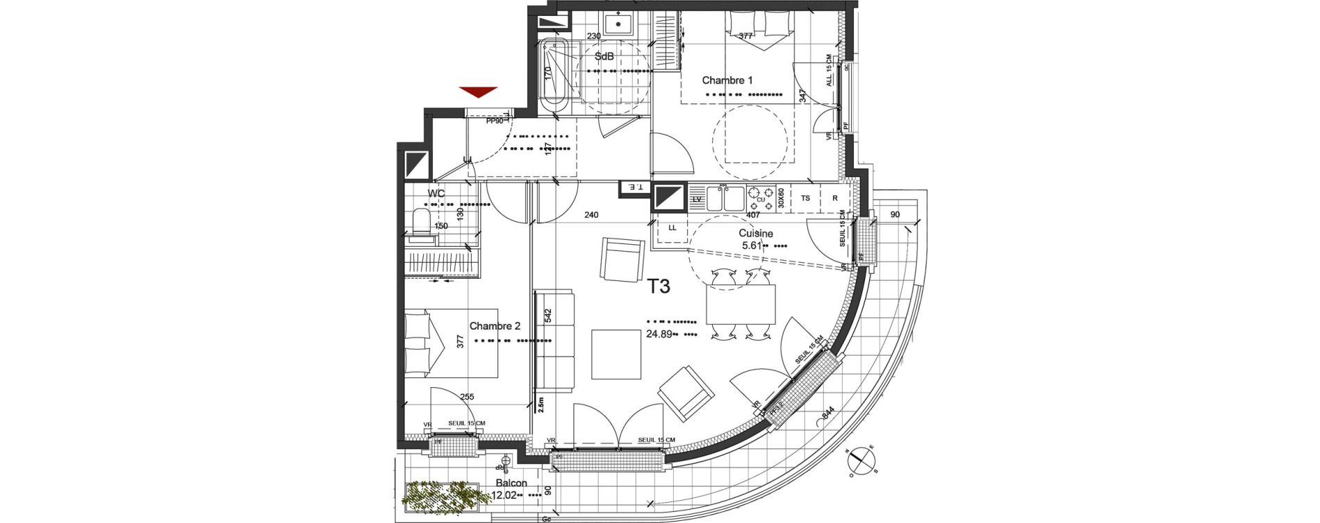 Appartement T3 de 66,67 m2 &agrave; Saint-Ouen-Sur-Seine Centre