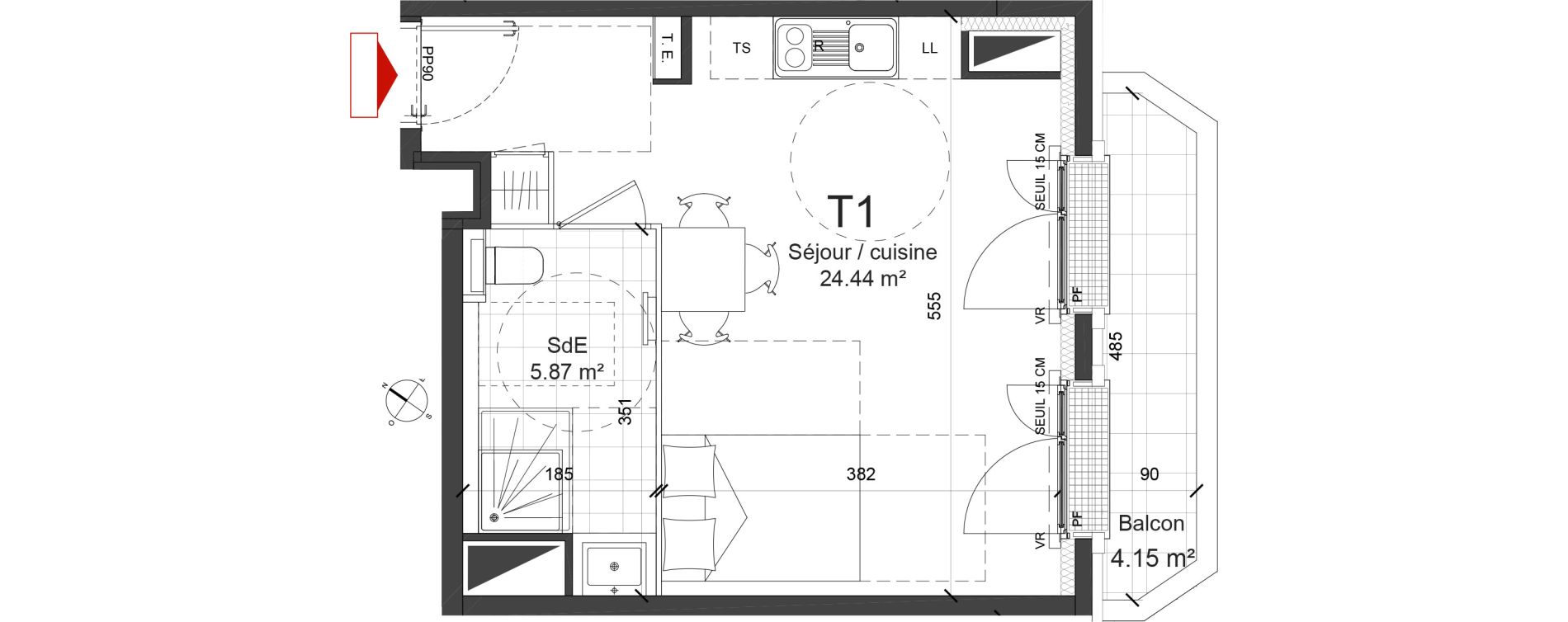 Appartement T1 de 30,31 m2 &agrave; Saint-Ouen-Sur-Seine Centre
