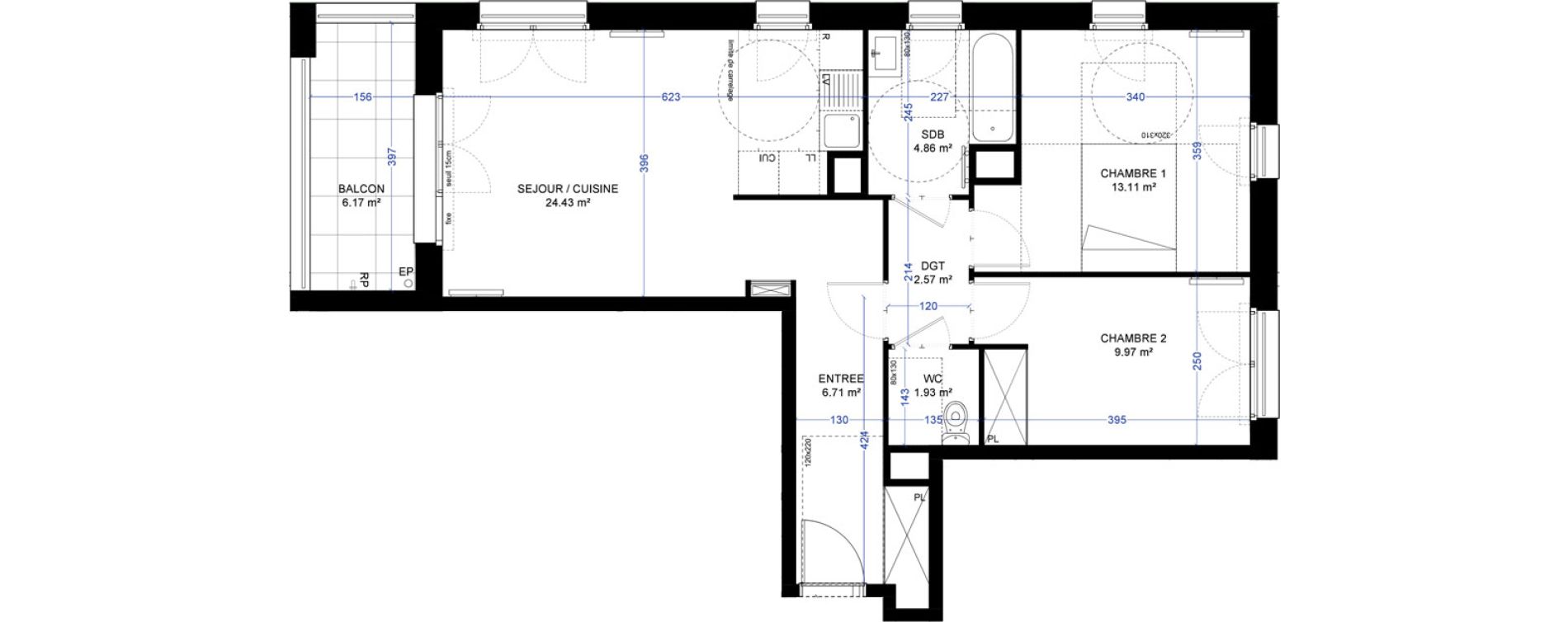 Appartement T3 de 63,58 m2 &agrave; Saint-Ouen-Sur-Seine Les docks