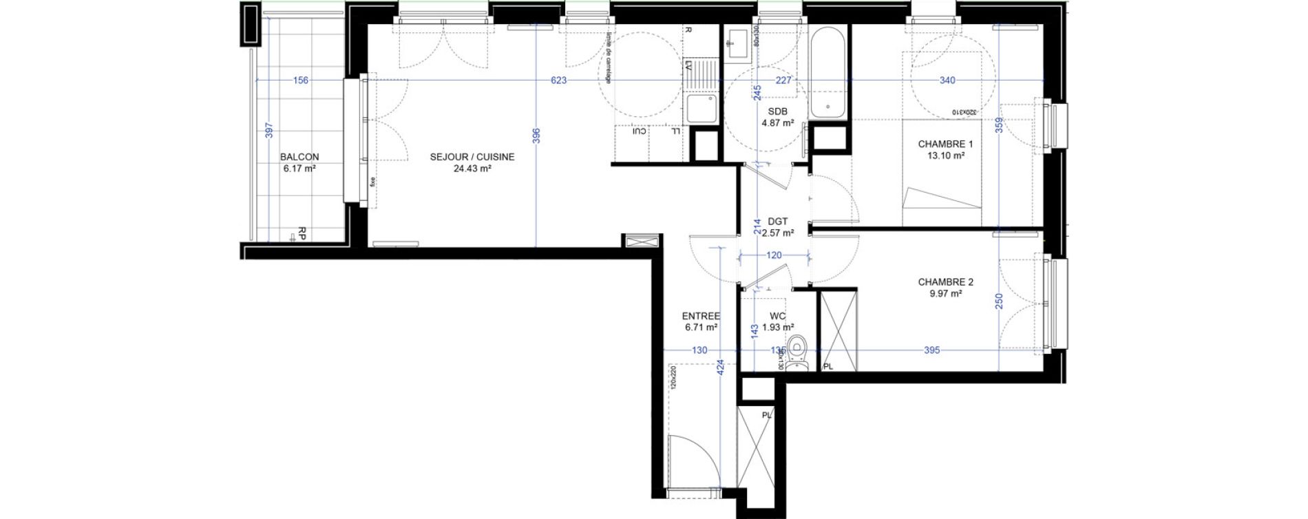 Appartement T3 de 63,58 m2 &agrave; Saint-Ouen-Sur-Seine Les docks