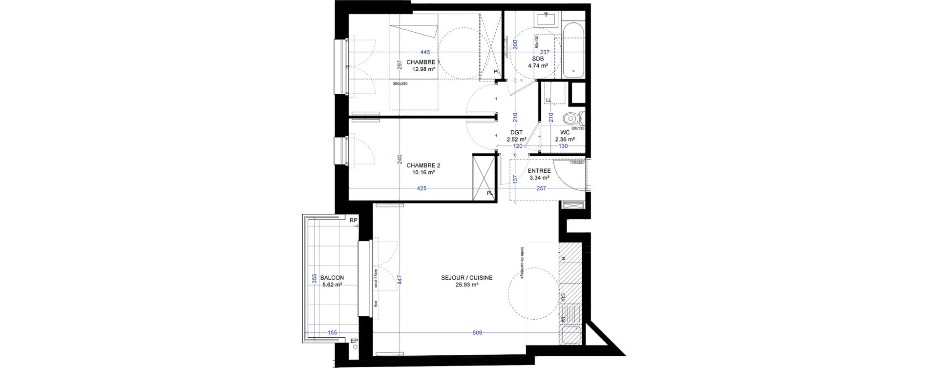 Appartement T3 de 62,08 m2 &agrave; Saint-Ouen-Sur-Seine Les docks