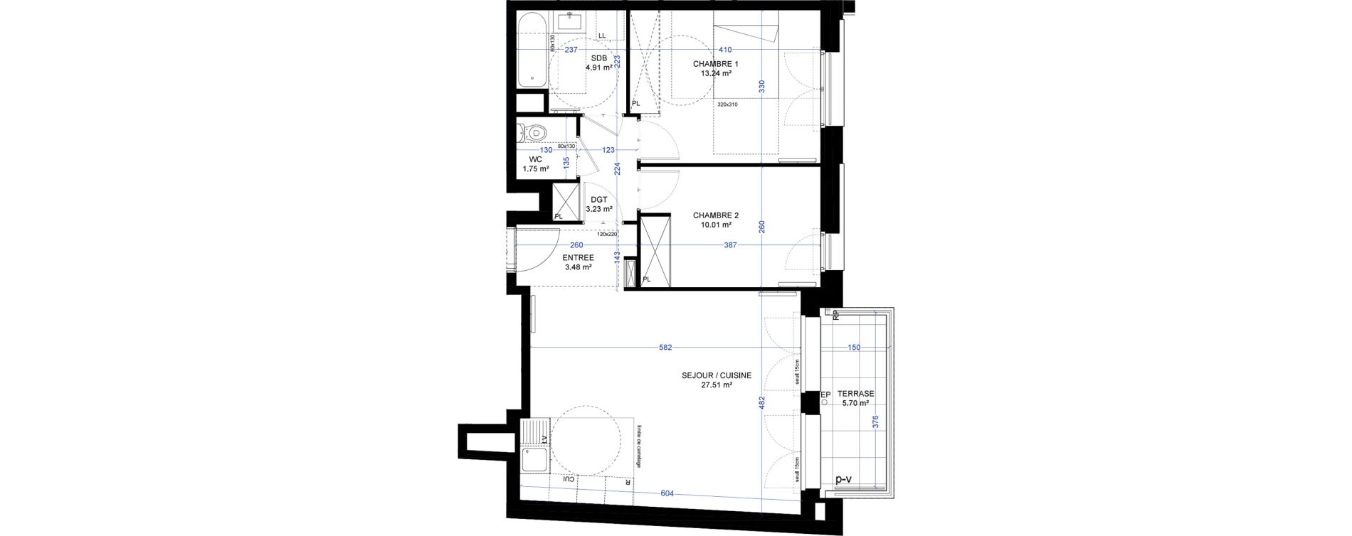 Appartement T3 de 64,14 m2 &agrave; Saint-Ouen-Sur-Seine Les docks