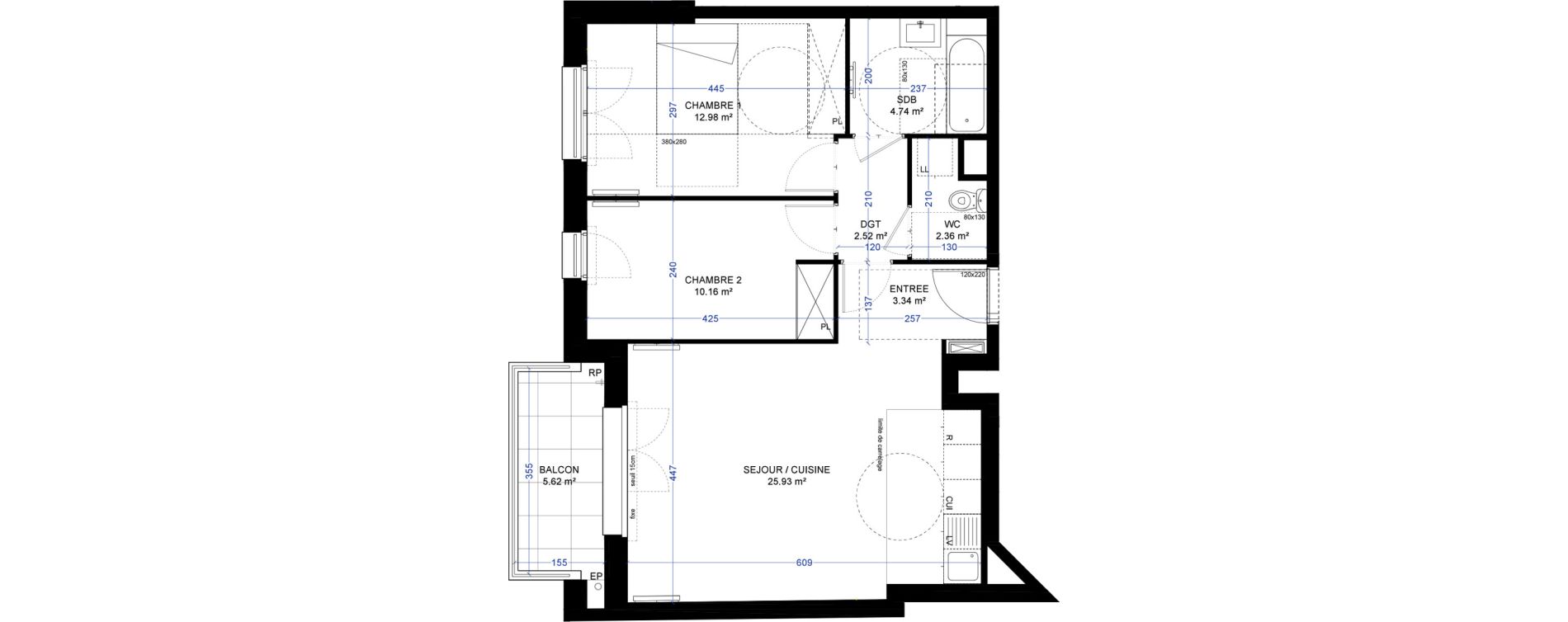 Appartement T3 de 62,08 m2 &agrave; Saint-Ouen-Sur-Seine Les docks